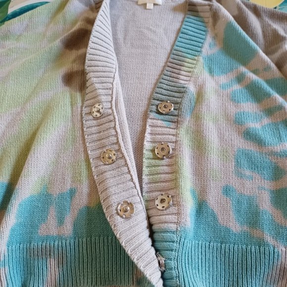 Like New! Lisa Todd "Flying Colors" Tie-Dye Print Cardigan Size XS - Picture 6 of 10